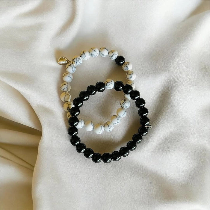 Black & White Magnetic Couple Bracelet