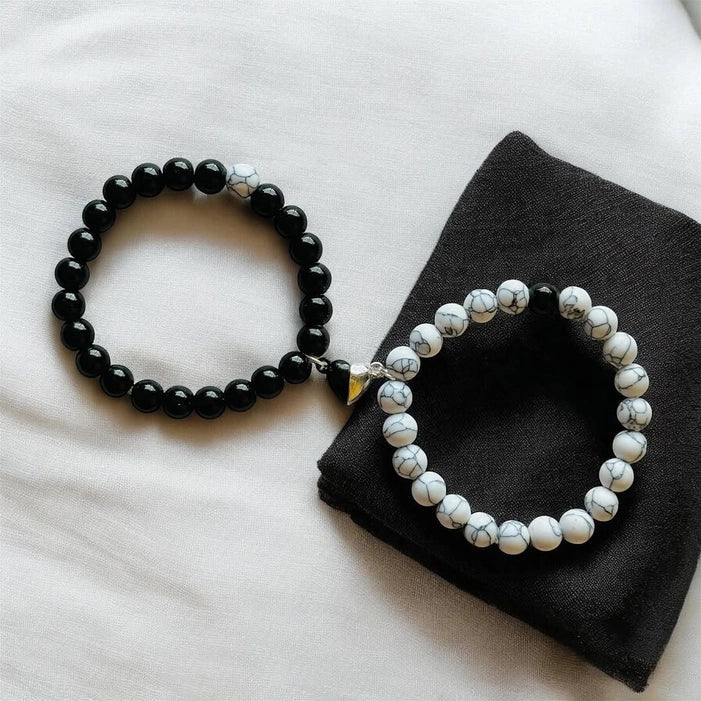 Black & White Magnetic Couple Bracelet