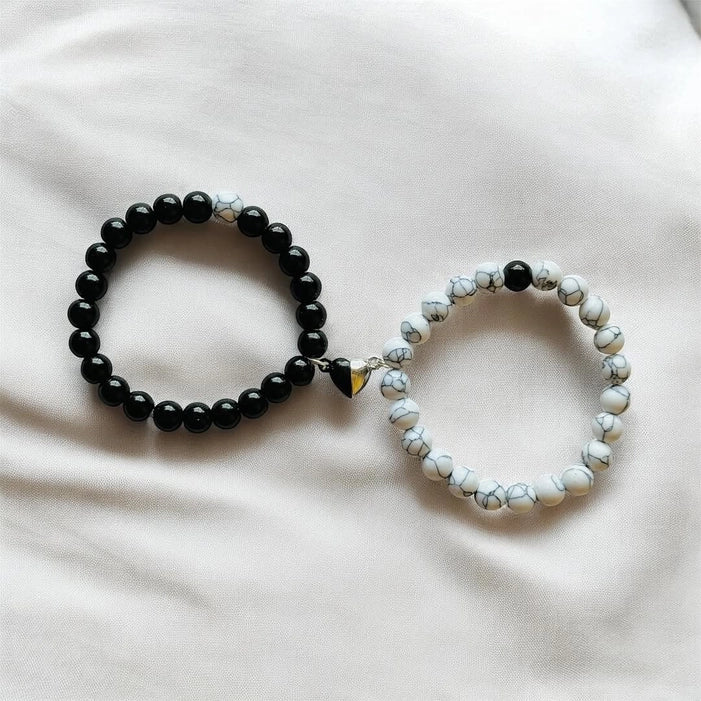 Black & White Magnetic Couple Bracelet